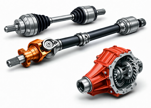 Полуоси, карданы, дифференциалы и компоненты