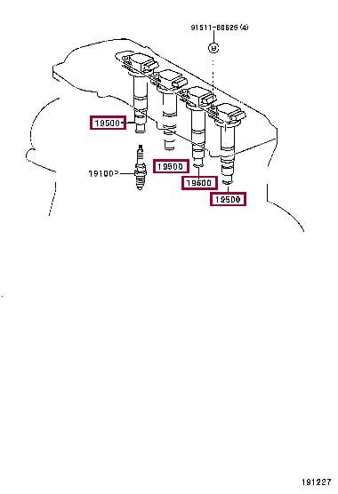 Катушки зажигания. Котушка запалювання TOYOTA 9091902260