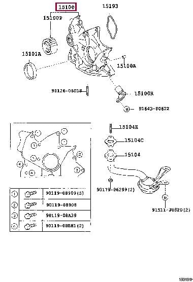 Масляные насосы. Масляний насос TOYOTA 1510027030
