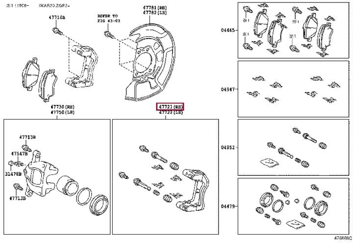 Скоба тормозного суппорта Скоба суппорта TOYOTA 4772109480 1