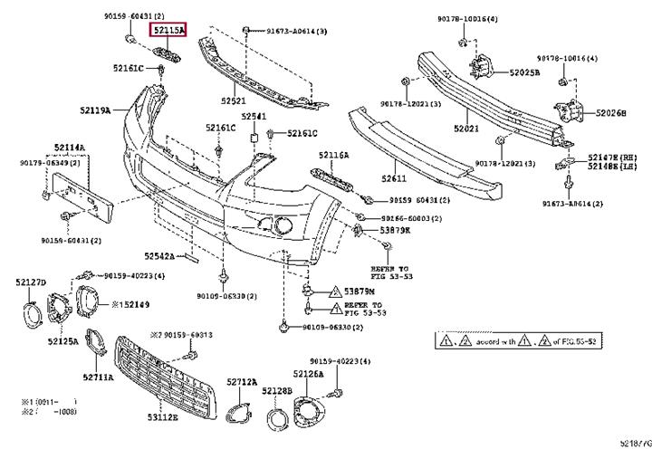 Кронштейны насосов. Кронштейн бампера TOYOTA 5211560150