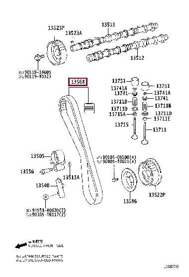 Ремни грм. Ремінь ГРМ TOYOTA 1356809131