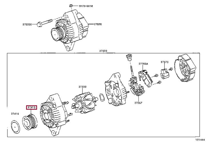 Шкив генератора. Шків генератора TOYOTA 2741530020