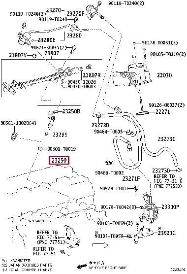 Бензиновые. Паливна форсунка TOYOTA 2320909045 Бензиновые. Паливна форсунка TOYOTA 2320909045
