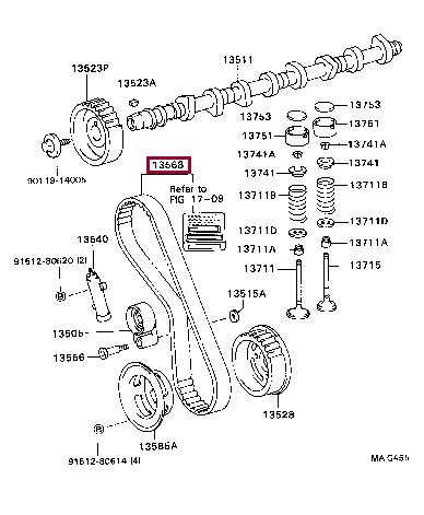 Ремни грм. Ремінь ГРМ TOYOTA 1356869085