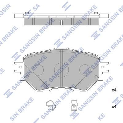 Дисковые Тормозные колодки дисковые передние, комплект SANGSIN SP4123 Mazda 3 1
