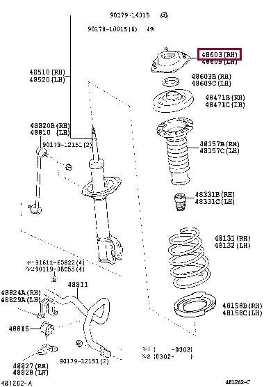 Опоры. Опора переднього амортизатора TOYOTA 4860948020
