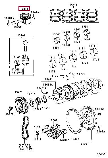 Поршни. Поршень TOYOTA 1321128031B0