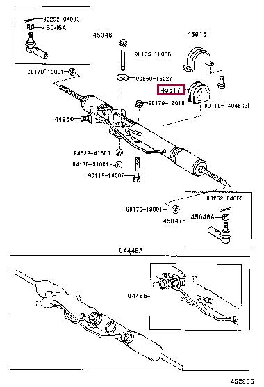 Рулевые рейки. Втулка рулевой рейки TOYOTA 4551760010