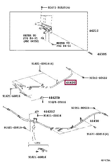 Тросы ручника. Трос ручника TOYOTA 4642060090