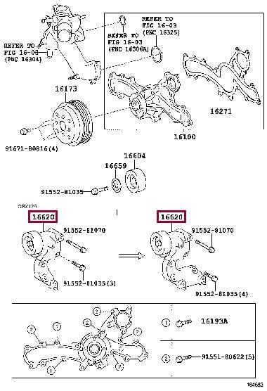 Натяжители ремня Натяжитель ремня поликлинового (приводного) TOYOTA 1662031031 1