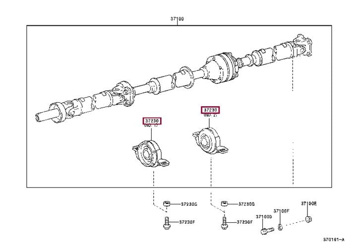 Карданные валы в сборе. Підвісний підшипник карданного вала TOYOTA 3723029015