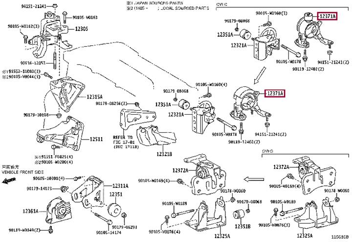 Подушки двигателя. Подушка двигуна TOYOTA 123710T050 Подушки двигателя. Подушка двигуна TOYOTA 123710T050