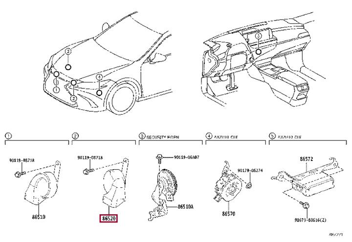 Электрические. Звуковий сигнал TOYOTA 8652030670