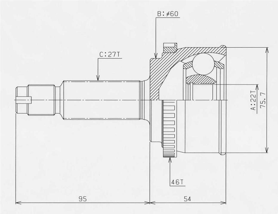 Шрусы. Шарнір рівних кутових швидкостей (ШРУС) HDK HY017A46