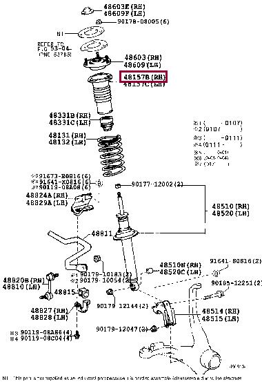 Отбойники Пыльник амортизатора TOYOTA 4815722040 1