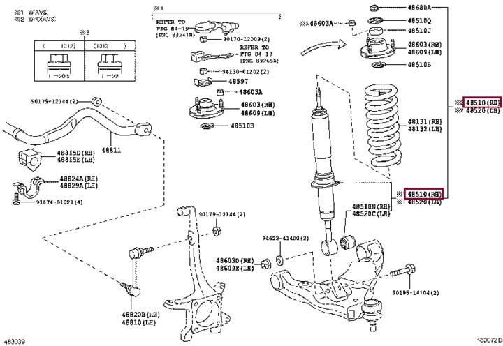 Газомасляный. Амортизатор подвески TOYOTA 4851080671