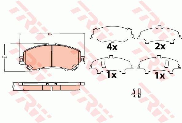 Дисковые. Гальмівні колодки дискові TRW COTEC, комплект TRW GDB3622