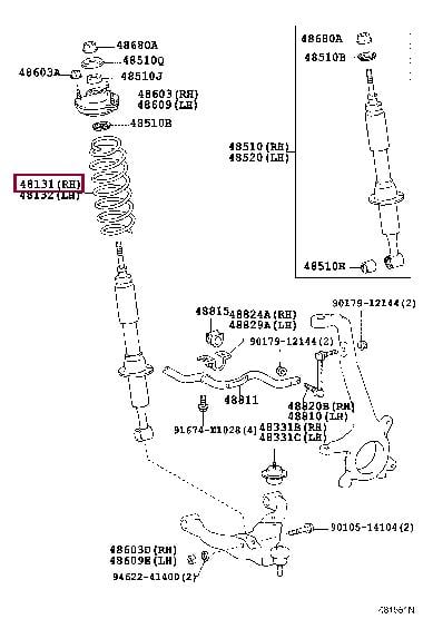 Пружина. Передня пружина підвіски TOYOTA 481316B440