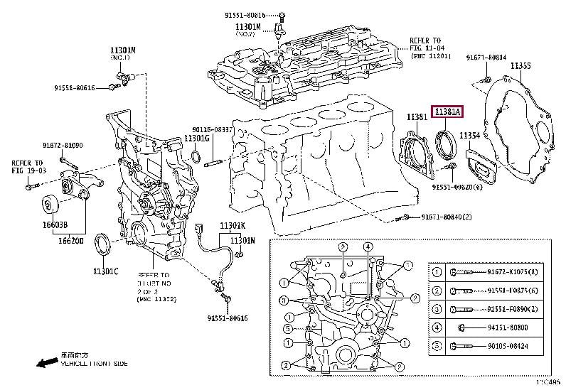 Сальники коленвала. Сальник вала коленчатого задний TOYOTA 9031188006