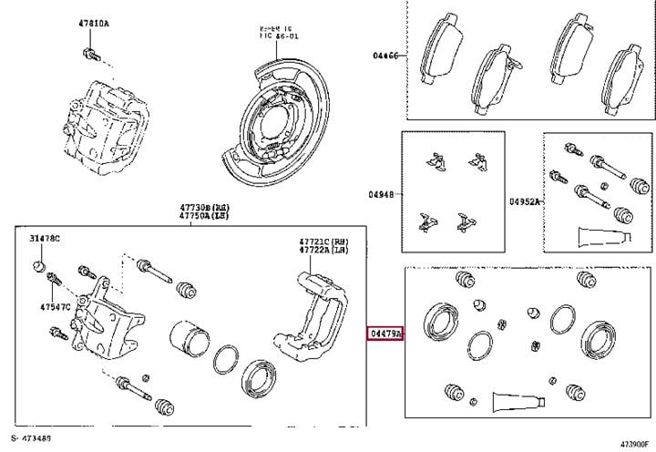 Ремкомплекты тормозных суппортов. Ремкомплект супорта TOYOTA 0447905080