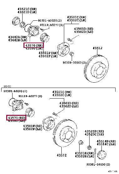 Подшипник ступицы. Підшипник маточини колеса, комплект TOYOTA 435700C010 Подшипник ступицы. Підшипник маточини колеса, комплект TOYOTA 435700C010