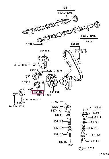 Ролики обводные. Ролик ремня ГРМ TOYOTA 1354027011
