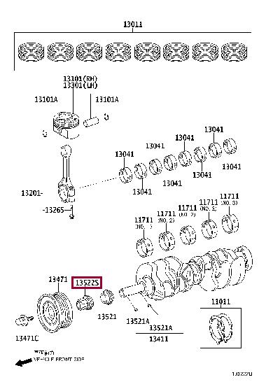 Шкивы коленвала. Шків колінчастого вала TOYOTA 1352238020