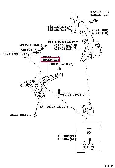 Поперечный рычаг. Рычаг подвески TOYOTA 4806948010