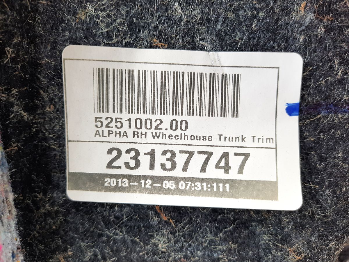 Ats Обшивка багажного отделения правая Cadillac ATS 2013-2016 23465069 Cadillac ATS 7