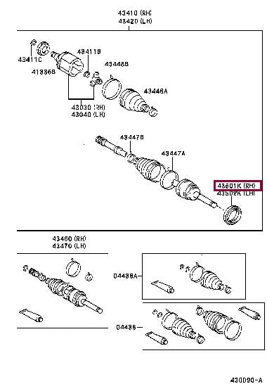 Сальники полуосей. Сальник півосі TOYOTA 9030480002