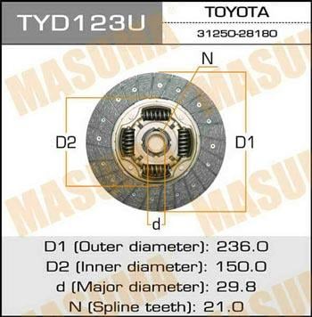 Диски сцепления. Диск зчеплення EXEDY TYD123U