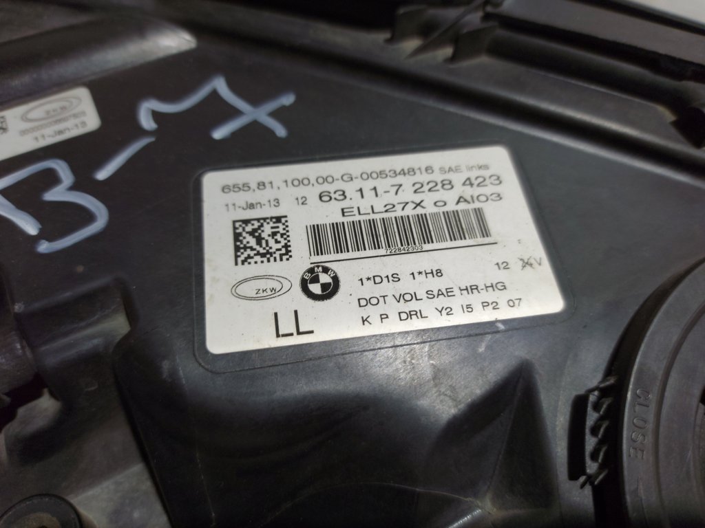 7 series Фара передня ліва BMW 7 2009-2012 63117228423 BMW 7 6