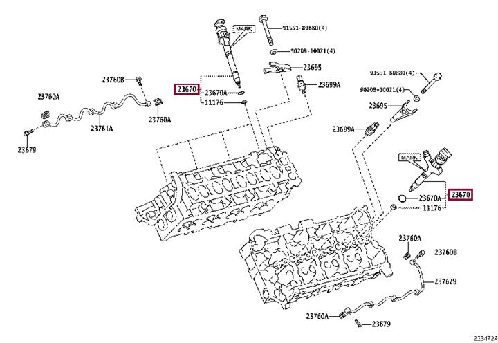 Бензиновые. Паливна форсунка TOYOTA 2367059045