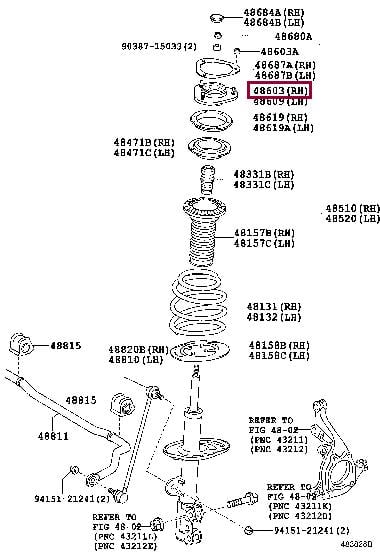 Опоры. Опора переднього амортизатора TOYOTA 4860942040