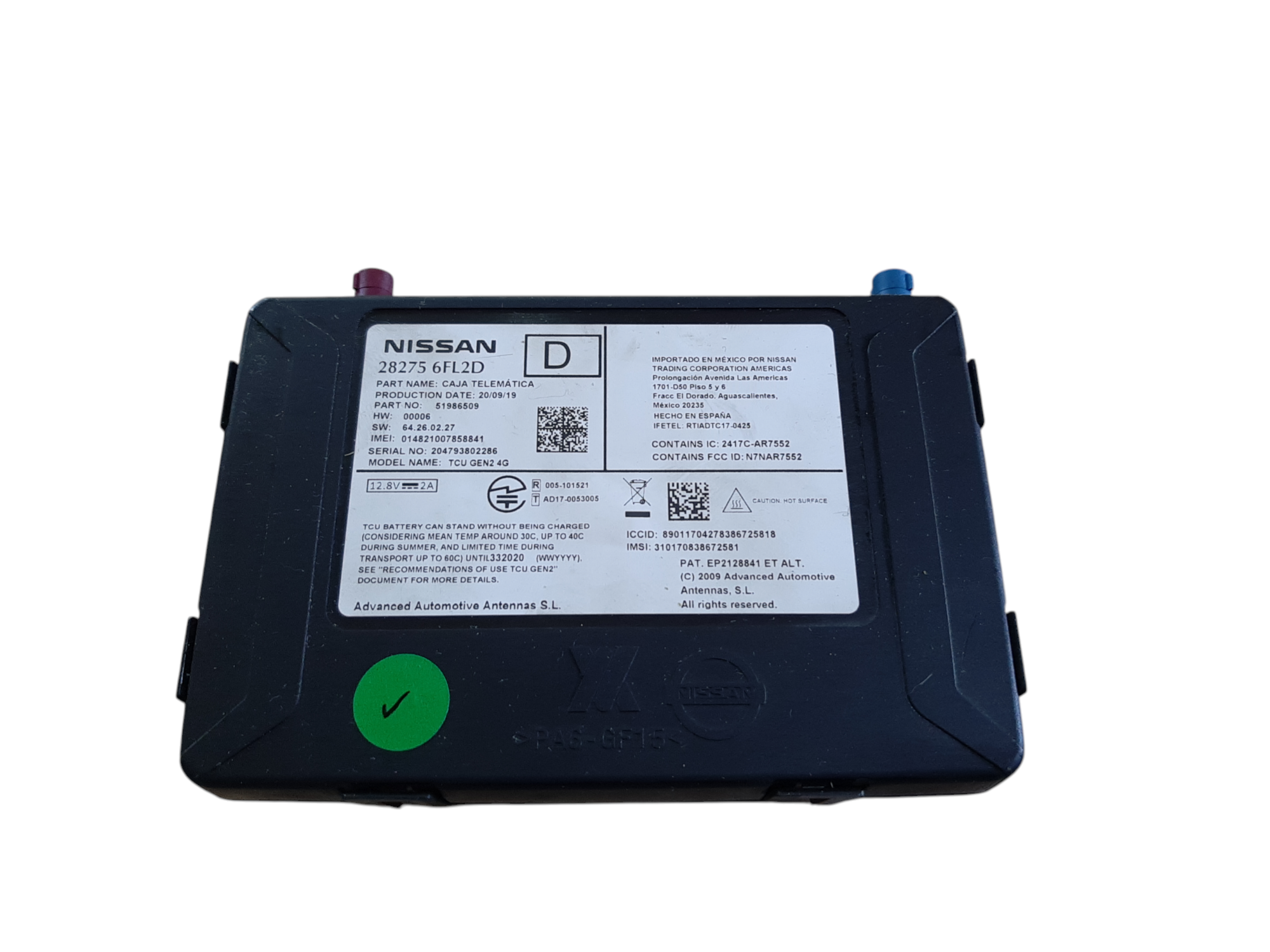 Leaf. Блок телематичний Nissan Leaf 2018-2020 28275-6FL2D Nissan Leaf