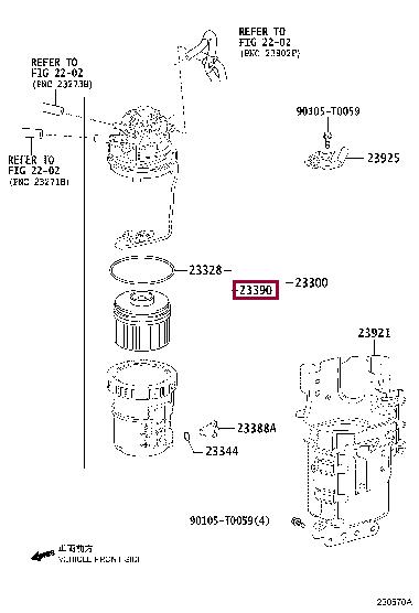 Топливные фильтры. Топливный фильтр TOYOTA 233900L070