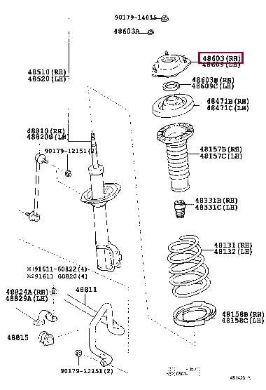 Опоры. Опора переднього амортизатора TOYOTA 4860933170