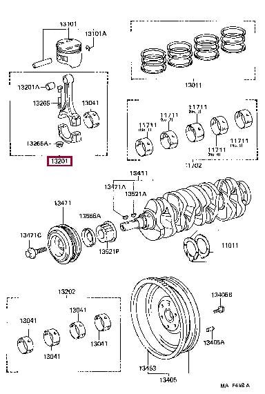 Шатуны. Шатун TOYOTA 1320179215 Шатуны. Шатун TOYOTA 1320179215