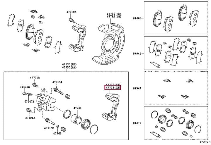 Скоба тормозного суппорта. Скоба супорта TOYOTA 4772212A10