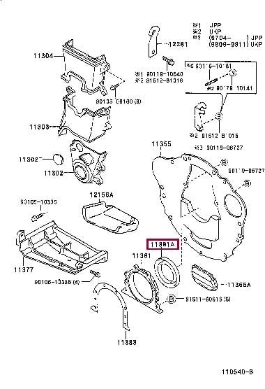 Сальники коленвала. Сальник вала коленчатого задний TOYOTA 9031170007