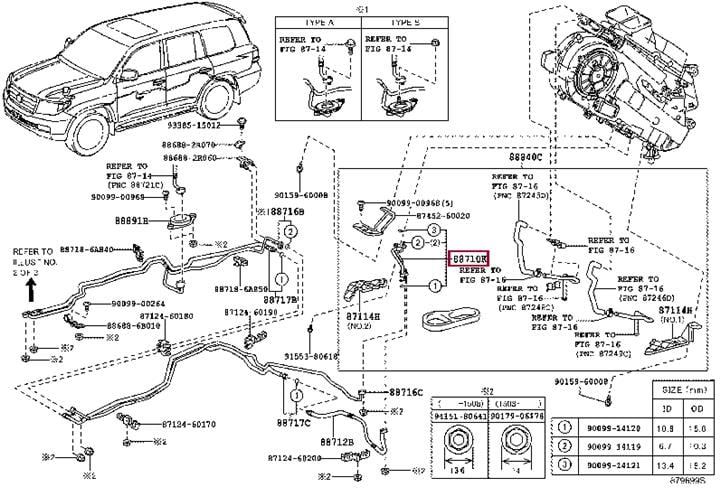 Патрубки. Трубка кондиционера TOYOTA 887106B670