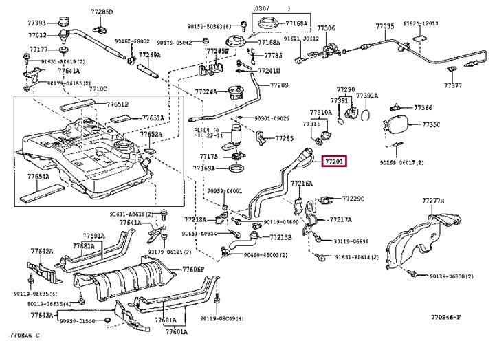 Горловины. Трубка заливної горловини бака TOYOTA 7720142140 Горловины. Трубка заливної горловини бака TOYOTA 7720142140