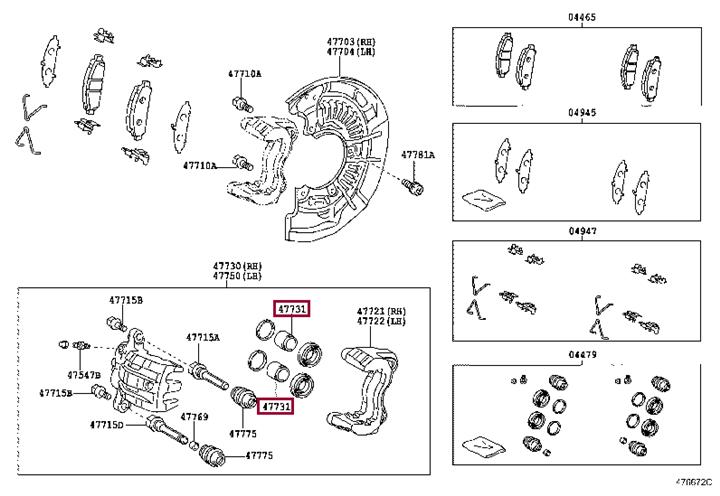 Поршни тормозного суппорта. Поршень тормозного суппорта TOYOTA 477310T010