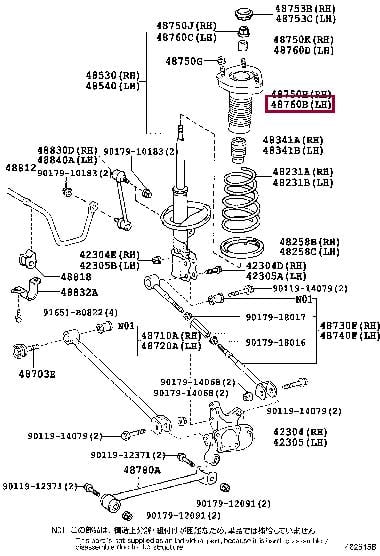 Опоры. Опора стійки амортизатора TOYOTA 4876048050 Опоры. Опора стійки амортизатора TOYOTA 4876048050
