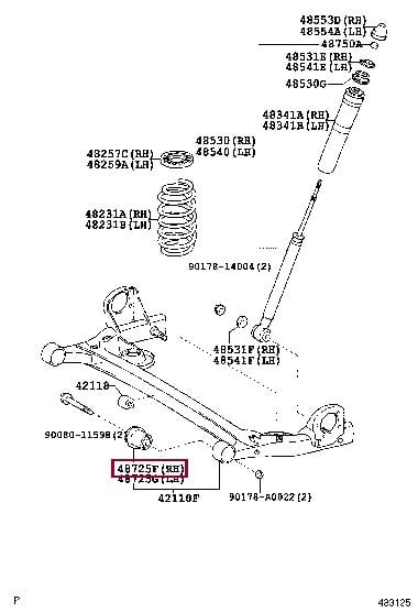 Рычаги. Сайлентблок важеля TOYOTA 4872508020