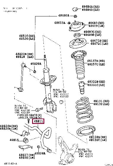 Стабилизаторы подвески. Стабілізатор передній TOYOTA 4881142040