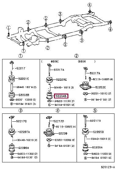Рычаги. Втулка подвески TOYOTA 5220435110