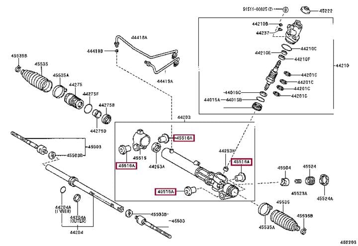 Рычаги. Втулка TOYOTA 4551628050