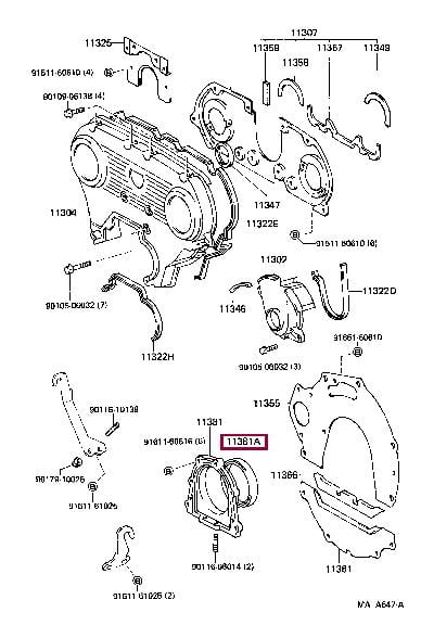 Сальники коленвала. Сальник вала коленчатого задний TOYOTA 9031192010